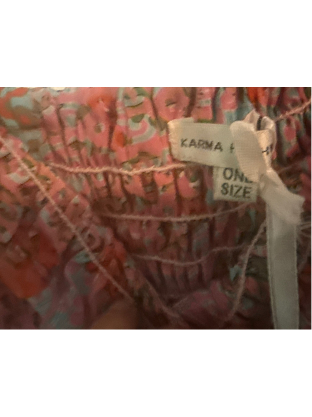Karma Highway Maxi Skirt Size OS Pink Blue Floral Tiered - Picture 4 of 6